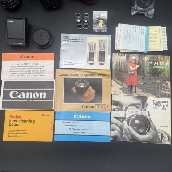 Canon AE-1 Program 35mm film SLR w/ Canon FD 50mm Lens & Accessories Untested - Picture 12 of 12